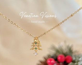 Holiday Lighting Christmas Tree Pendant Necklace