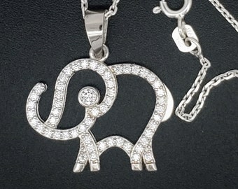 Assieraad Zilver (925) Olifant Groen & Zirkonia Stenen Met Ketting | Urn Store