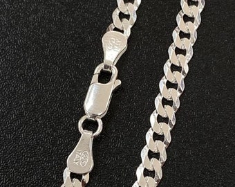 Italian 925 Sterling Silver Curb Cuban Link Chain 4.5mm in all lengths 18",20",22",24",26", men's chain, a perfect Gift