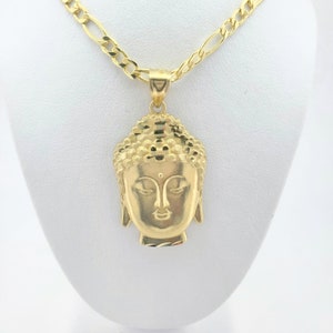 Solid 10K genuine Gold Buddha Head, Laughing Buddha pendant, Buddha Charm pendant, Buddhism gift for men and women, stamped for authenticity image 5