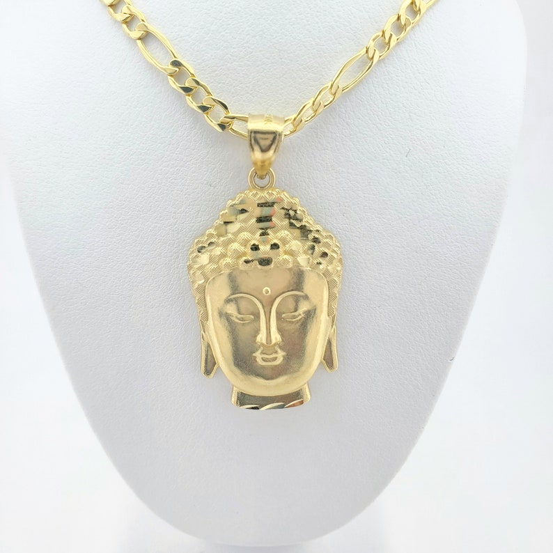 Solid 10K genuine Gold Buddha Head, Laughing Buddha pendant, Buddha Charm pendant, Buddhism gift for men and women, stamped for authenticity image 5