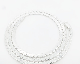 925 Sterling Silver Flat Braided Rope Chain, 3mm, Silver Braided Herringbone Necklace For Men and Women, stamped