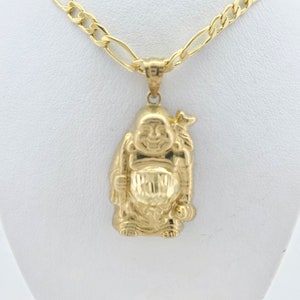 Solid 10K genuine Gold Buddha Head, Laughing Buddha pendant, Buddha Charm pendant, Buddhism gift for men and women, stamped for authenticity image 7