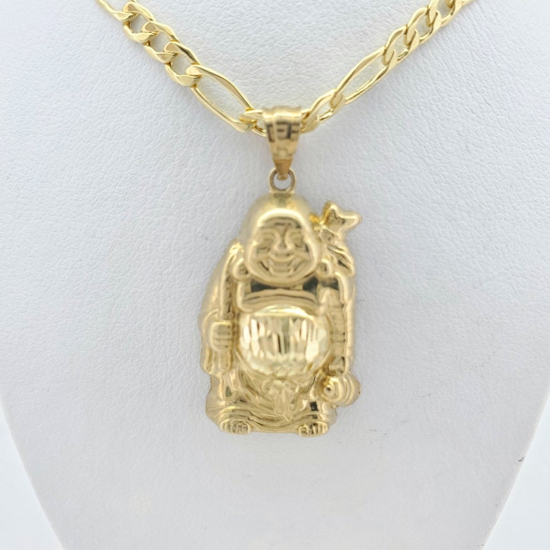 Solid 10K genuine Gold Buddha Head, Laughing Buddha pendant, Buddha Charm pendant, Buddhism gift for men and women, stamped for authenticity image 7
