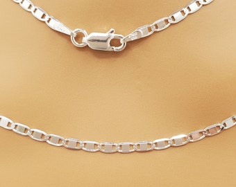 Genuine Solid 925 Sterling Silver Anchor, mariner Necklace, 2.5mm in all lengths with durable lobster clasp, dainty, Layer Silver chain