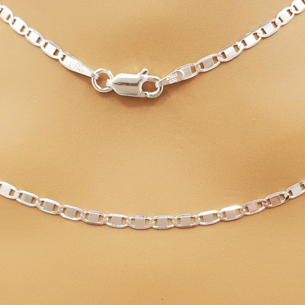 Genuine Solid 925 Sterling Silver Anchor, mariner Necklace, 2.5mm in all lengths with durable lobster clasp, dainty, Layer Silver chain