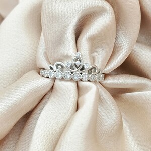 925 Sterling Silver Princess Crown Ring, Tiara Ring, Statement Ring ...