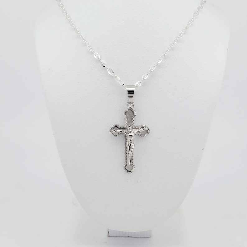 SOLID Genuine 925 Sterling Silver Crucifix Cross Pendant, Charm ...