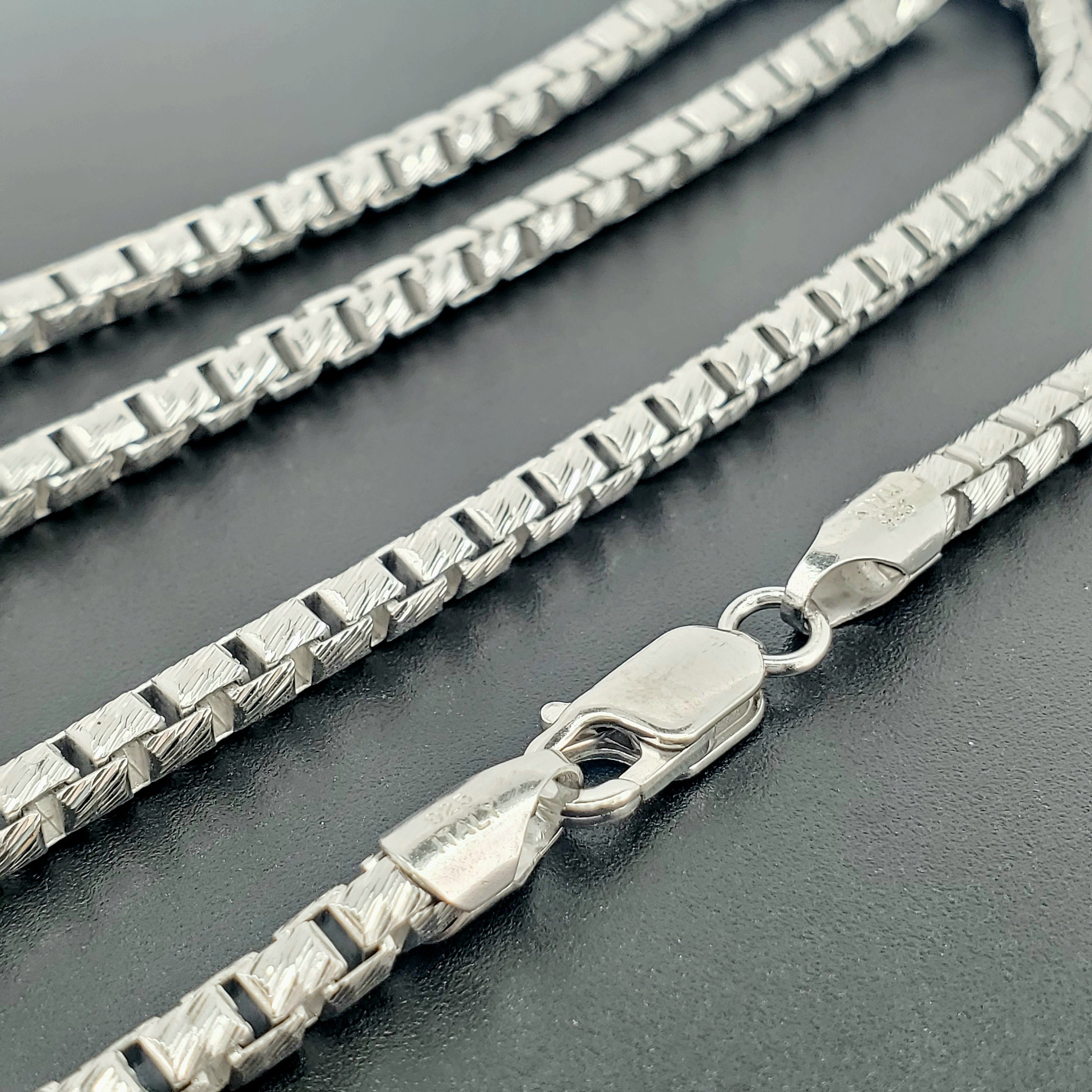 thumbnail image 2 of Italian 925 Sterling Silver Heavy Round Box Chain Necklace - 4mm, Nickel Free 2 of 6