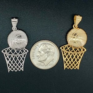 Sac Silver 925 Sterling Silver Basketball Pendant – Ball & Net Sport Charm, Unisex