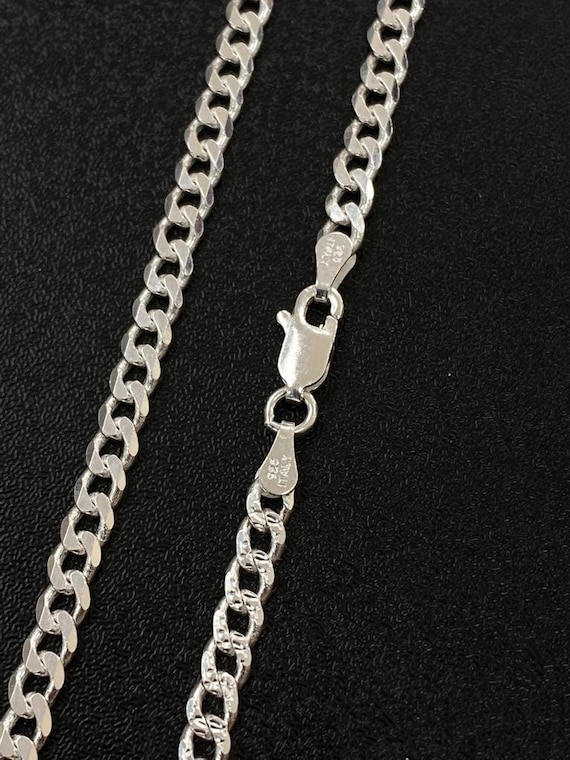 4.5mm Solid 925 Sterling Silver Italian Gold Curb Cuban Chain Necklace 18-24"