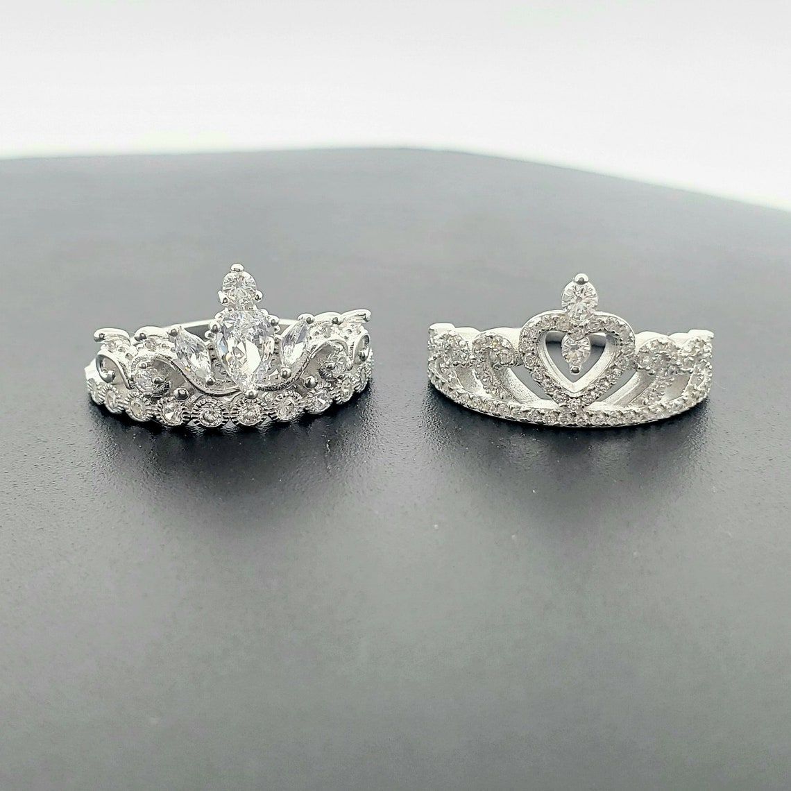 925 Sterling Silver Princess Crown Ring, Tiara Ring, Statement Ring ...