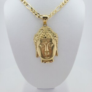 Solid 10K genuine Gold Buddha Head, Laughing Buddha pendant, Buddha Charm pendant, Buddhism gift for men and women, stamped for authenticity image 4