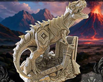 Made To Order 3D Printed T-Rex Dinosaur Cyber Dice Tower DND Roleplay Game Dungeons and Dragons
