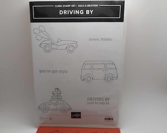 Fahren vorbei Stempel Set | Geschenk fertig Briefmarken | Autofahren personalisierte Postkarte | DIY Stempelset | Handgefertigte Autokunst | Basteln mit Autos