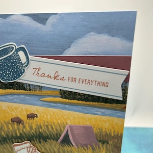 Merci pour tout | Carte polyvalente | Carte faite main | Camping | Extérieur | Buffle