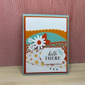 Bonjour, carte multiusage | Carte faite main | floral en pensant à vous | Carte fantaisiste | Marguerite | Bienvenue au nouveau voisin | Présentations