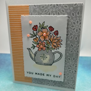 vous avez fait ma journée | carte de remerciements florale | Carte faite main | Arrosoir Fleurs