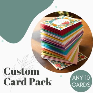 Paquet de 10 cartes personnalisées - Cartes de voeux | Choisissez vos propres cartes | Créez votre propre paquet de cartes | Cartes uniques faites à la main
