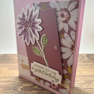 Ich wünsche Ihnen den hellsten Geburtstag | Handgemachte Karte | Pinkes Gänseblümchen Karte | Süß und schön