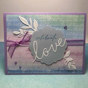 Célébrez l'amour | Carte faite main | Carte de mariage | Carte d'anniversaire