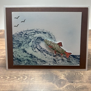 Tarjeta de Retiro de Pesca / Viaje de Pesca / Lo Bueno Llega a Quien Espera / Tarjeta Multiuso