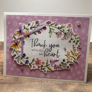 Merci de tout mon coeur | carte de remerciement faite main | Vous êtes le meilleur | Sincères remerciements