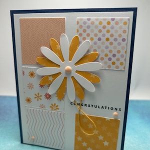 Félicitations | Carte faite main | Carte de mariage | carte d'anniversaire | Fête des marguerites