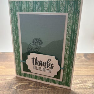 Merci d'être vous | carte de remerciement faite main | Carte hibou | Vous êtes le meilleur | Je ne pourrais pas le faire sans vous