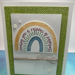envoyer un arc-en-ciel de bonheur | Carte faite main | carte pour enfants | carte d'anniversaire | Carte arc-en-ciel