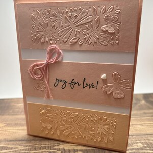 Bravo pour l'amour ! | Carte faite main | Carte de mariage | carte d'anniversaire | Pêche et rose