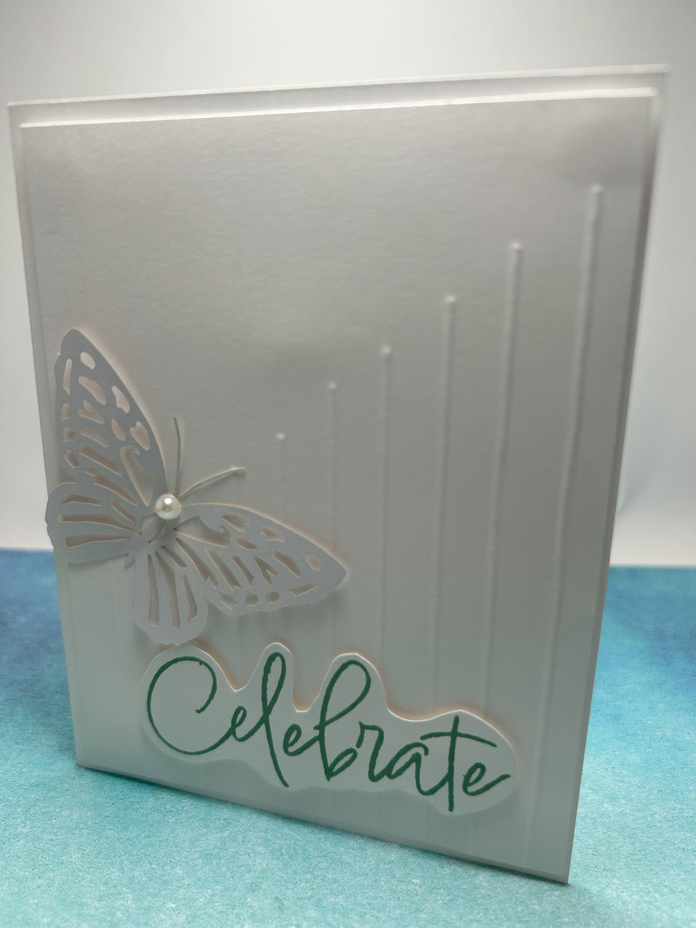 Celebrate | Handmade Card | Wedding Card | Anniversary Card | Clean and Simple Love | Butterfly Card