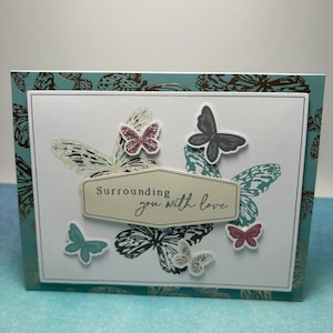 Vous entourer d'amour | Carte faite main | Je pense à vous | Carte pour les temps difficiles | carte de sympathie | Ici pour vous