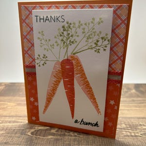 Merci beaucoup | Carte faite main | Carte de carotte | de jeu de mots sur la nourriture | Mignon et drôle | Carte de remerciement