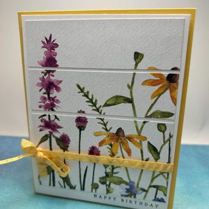 Anniversaire simple | Carte faite main | Anniversaire de fleur de jardin | Anniversaire de printemps | Bouquet de fleurs