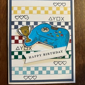 Carte d'anniversaire de jeu vidéo | Carte faite main | carte pour enfants | carte d'anniversaire | Anniversaire du joueur