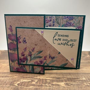 Enviando amor y mejores deseos / Tarjeta hecha a mano / Tarjeta multiusos / Pensando en ti / Cumpleaños / Amor / Boda / Felicitaciones