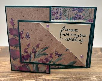 Sending Love and Best Wishes | Handmade Card | Multi-Purpose Card | Thinking of You | Birthday | Love | Wedding | Congratulations