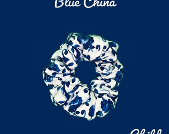 Blue China Scrunchie Set