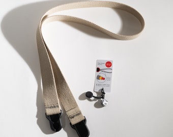 HEAVY DUTY Khaki Canvas Camera Strap w/ Black Peak Design Anchors