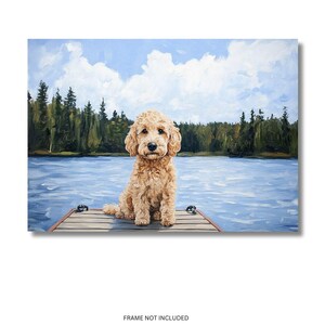 Goldendoodle Dog Painting Poster Print on Premium Matte Paper, Dog Wall Art, Pet Wall Poster, Dog Posters