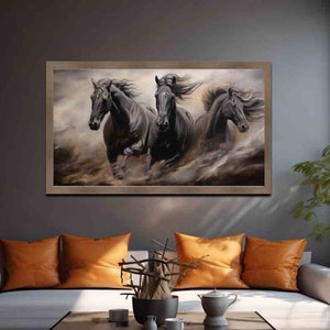 Running horse wall art print, horse home decor, horse wallpaper, horse print for home decor, horse gifts, horse poster and printed wallart