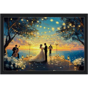 Romantic Couple Framed Canvas Wall Art