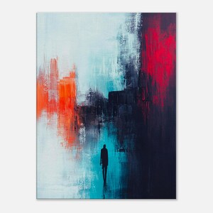 Solitude in the City Abstract Minimalist Canvas Print