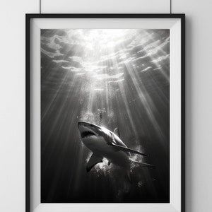 Hai Wandkunst, Hai Hai druckbare Kunst, Hai Hai Digitaldruck, Hai Drucke und Poster