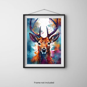Deer abstract wall art, deer abstract wall decor for home and office, livingroom wall decor abstract art, bedroom wall decor