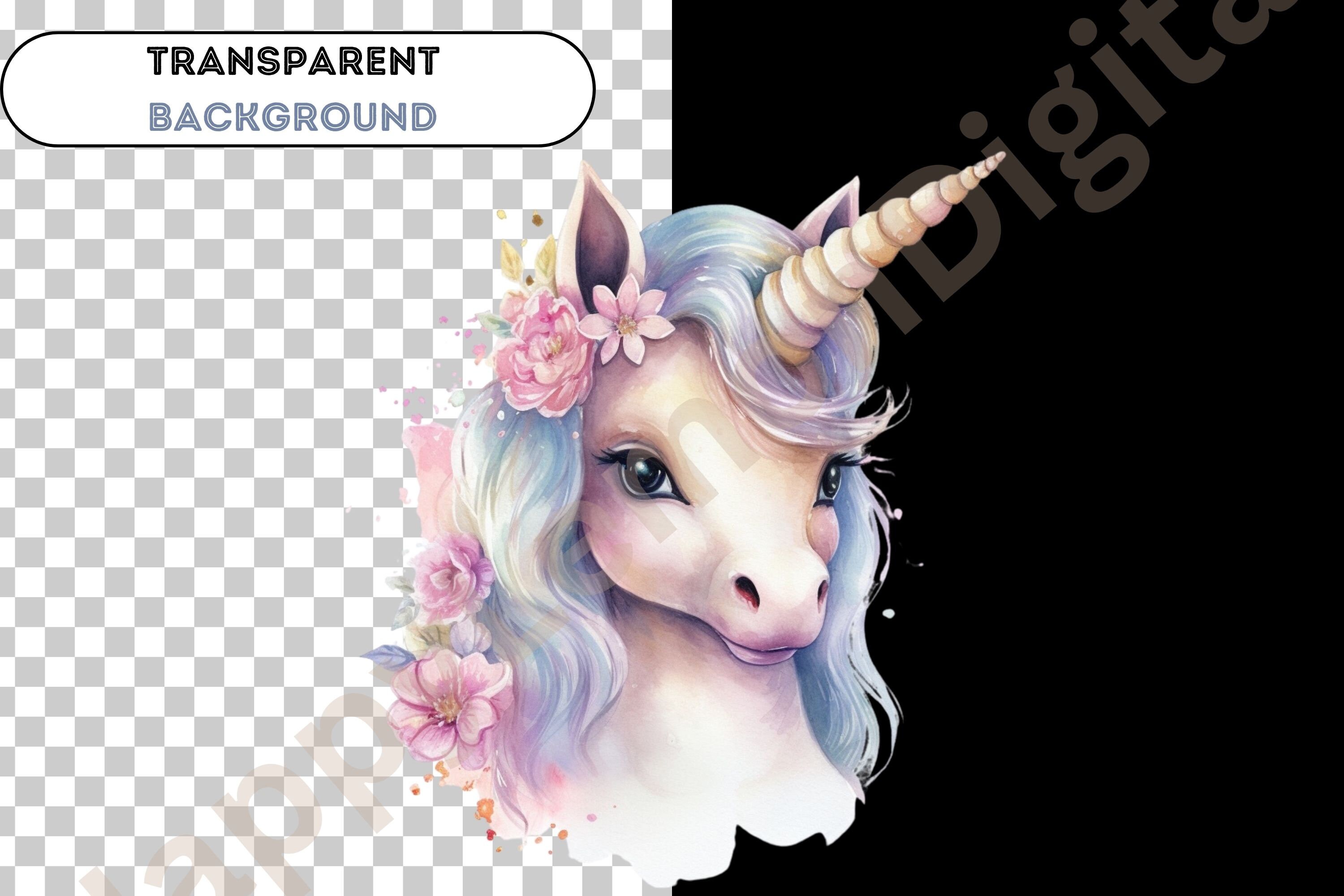 Watercolor Unicorn Clipart Bundle Fantasy Clipart Graphics PNG Graphics ...