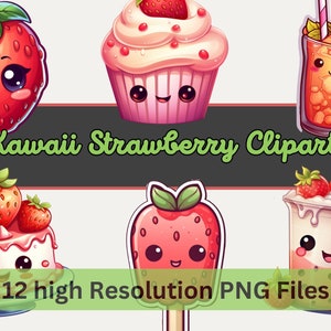Kawaii Clipart Bundle Lindo Comida Clip Art PNG Gráficos Planificador Imprimible Pegatinas Divertidas PNG Digital Planner Pegatinas para uso comercial