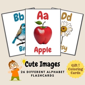 ABC Flash Cards, Learn ABCs, Alphabet Flashcards, Printable Alphabet, Preschool Early Learning Resource, Classroom Decor, DIGITAL DOWNLOAD