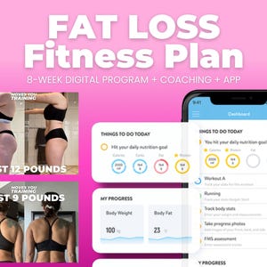 8 Week Weight Loss Workout & Nutrition Plan for Women | Fitness Program | Home/Gym Workouts + Meal Plan + Coaching App